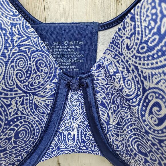 Bali Padded Underwire Bra Blue Size 36D - Picture 5 of 9